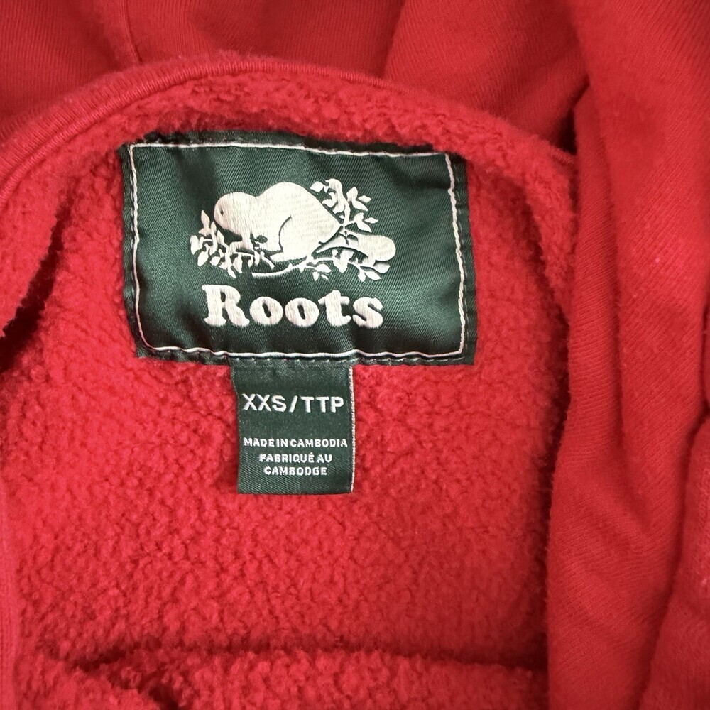 Roots Canada Hoodie Sweatshirt Unisex XXS Pullover Red EUC - Picture 6 of 11